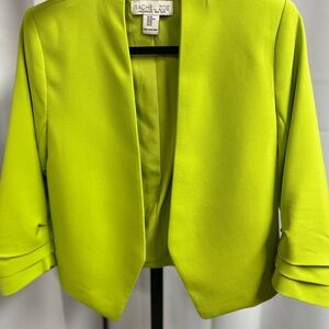 Green cropped blazer